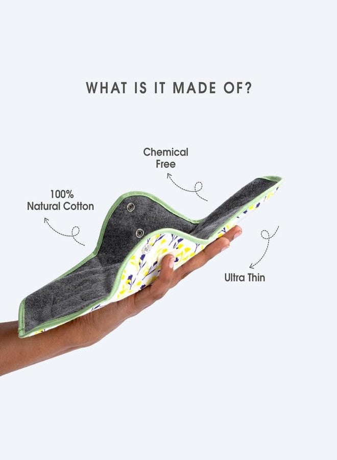 Rebelle Reusable Sanitary Pad for Women Pack of 8 (L - Dark) | Safest Cloth Pad | 5 Heavy Flow and 3 Light Flow Pads | Easy to Wash | Super Absorbent | Rash Free Cotton Fabric| Lasts Up To 18 months - Image 2